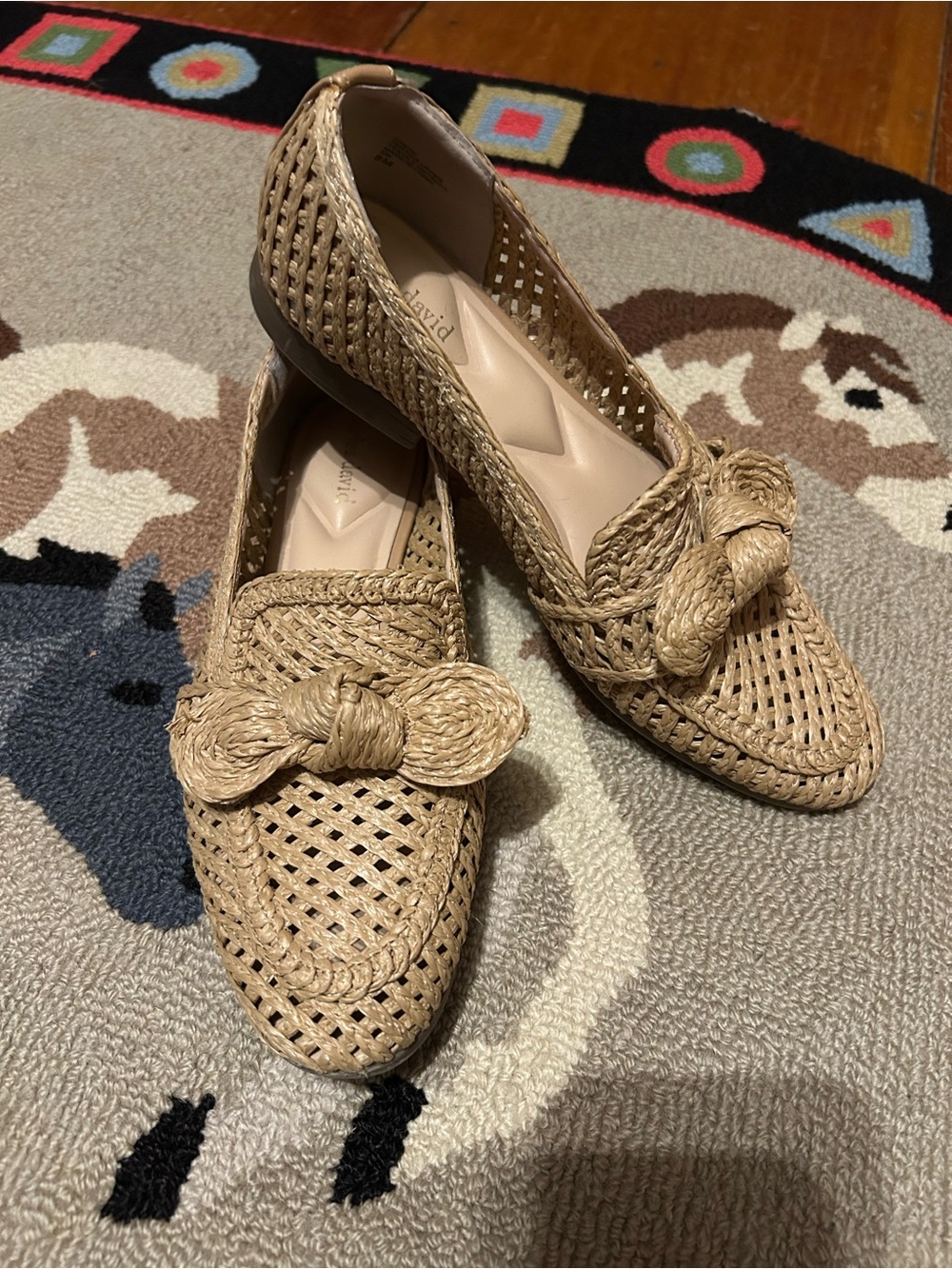Charles David Finite Flat Waterproof  Woven  Loafer 8 Tan
